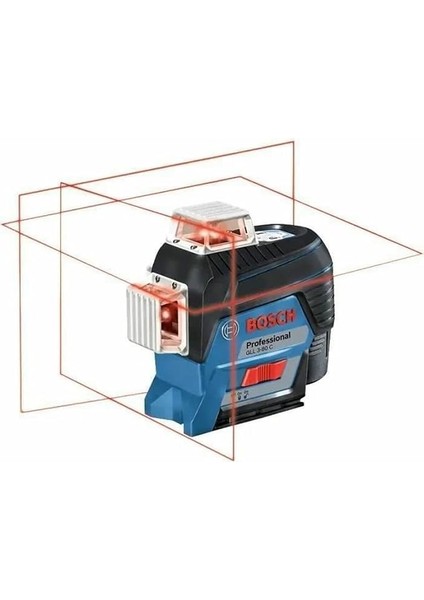 Professional Gll 3-80 C Çizgi Lazer (30M Çalışma Alanı [alıcı ile 120M], 1 x 12V 2.0AH Akü, Gal 12V-40 Şarj Cihazı, Ip 54 Toza Karşı Koruma Sistemi, Kırmızı Lazer, Bm 1 Tutucu, L-Boxx 136)