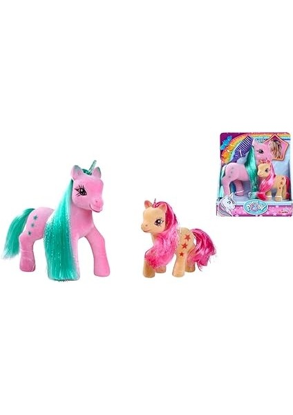 104342647, Küçük Tek Boynuzlu At ve Ailesi, 2 Tek Boynuzlu At, Floklu Tasarım, Aksesuarlı Y:10-14CM fırsatları