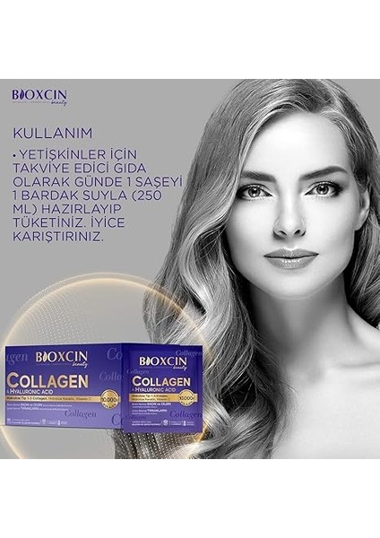 Beauty Collagen 30 Saşe 10.000 Mg – Tip 1 Tip 3 Hidrolize Kolajen, Hyaluronik Asit, Vitamin C ve Biotin Içeren Takviye Edici Gıda fırsatları