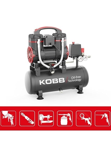 KBK8S 1.2hp 8lt 8bar Yağsız Sessiz Taşınabilir Hava Kompresörü modelleri