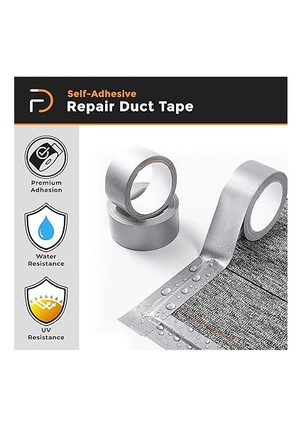 Tamir Bandı (Duct Repair Tape) 50 mt x 50 mm Gri | Çok Amaçlı Dayanıklı Yapışkanlı Güçlü Tamir Bandı | Boru ve Hortum Tamiri | Isıya Dayanıklı Bant | Su Geçirmez indirimleri