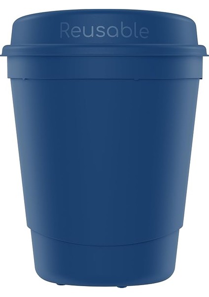 Reusable Cup/tekrar Kullanılabilir Kapaklı Kahve Kupası/taşınabilir Sert Plastik Bardak - 3'lü Lacivert Renk- 300ML / Yıkanabilir/bpa & Bps Içermez modelleri