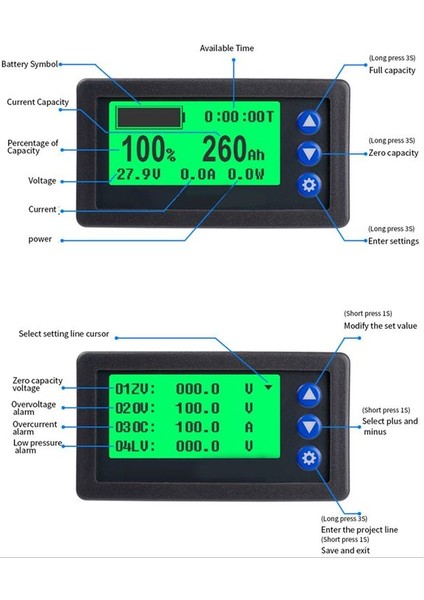 Pil Monitör Salonu Coulomb Metre Dc 8-100V 200A LIFEPO44 Kurşun Aci Li-Ion Lityum Kapasite Güç Ekranı (Yurt Dışından) fırsatları