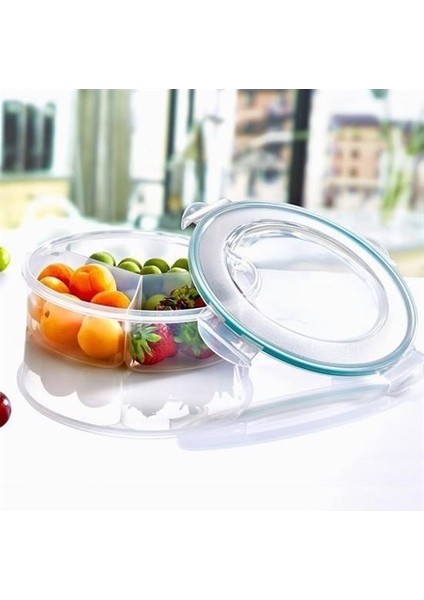 Buffer® 3 Bölmeli Sızdırmaz Contalı Kilitli Kapaklı 1,35 Litre Yuvarlak Erzak Saklama Kabı LC-500 fiyatları