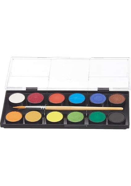 Suluboya 12 Renk, Küçük Boy, Parlak ve Örtücü Renkler, Kağıt Yüzeylere Uygun, Karışabilir modelleri