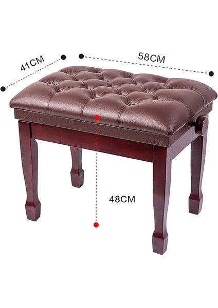 Suni Deri Piyano Taburesi, Su Geçirmez Minderli, Zarif At Nalı Ayakları 10 cm Yükseklik 58 x 41 x 48 58 cm Siyah/kahverengi fiyatları