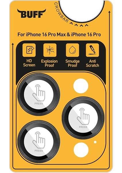 Labs iPhone 16 Pro Max / 16 Pro ile Uyumlu Titanyum 9h Lens Koruyucu (Black) modelleri