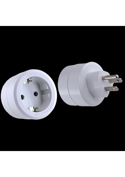 Amerikan Tip Fişe Çevirici Seyahat Adaptörü - Beyaz, 16 A, 100 - 250 V, C/e/f (Türkiye) - B (Amerika) Fişi