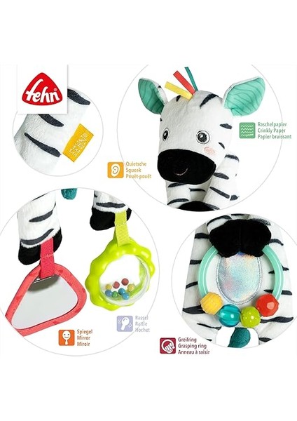 Toys Bebek Fasulye Torbası Zebra - Boncuk Halkalı Motor Becerileri Oyuncağı, Kavrama ve Hissetme Için Bebek Karyolası Oyuncağı - 0+ Aydan Itibaren modelleri