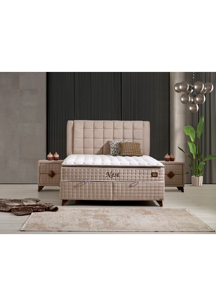 Nest Set Çift Kişilik Yatak Seti 140 x 190 Başlık + Sandıklı Baza+ Ortopedik Yatak fiyatları