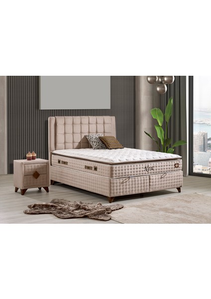 Nest Set Çift Kişilik Yatak Seti 140 x 190 Başlık + Sandıklı Baza+ Ortopedik Yatak fırsatları