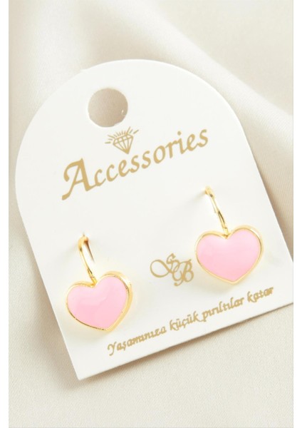 Kalp Mineli Klipsi Küpe