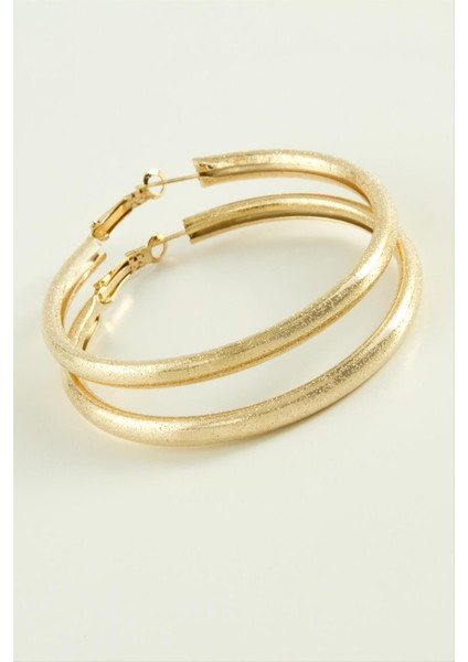 Simli Boru Halka Küpe 5,5 cm