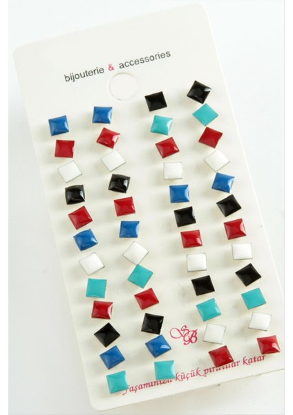 Kare Mineli Minik Küpe