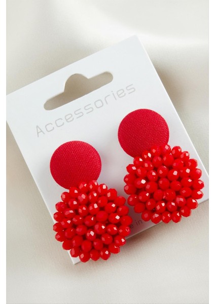 Düğme Kristal Küpe