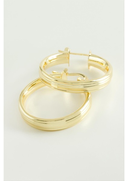 Çizgili Halka Küpe 3 cm