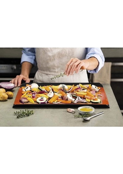 -Silikon Fırın Matı Yanmaz Yapışmaz Yıkanabilir Pişirme Matı Silpat + Detay Temizleme Fırçası fiyatları