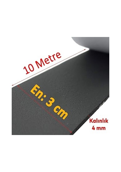 Metre Yapışkanlı Araç Oto Ses Isı Yalıtım Izolasyon Bandı Bant Epidyen Sünger En 30 mm Kalın 4 mm fırsatları