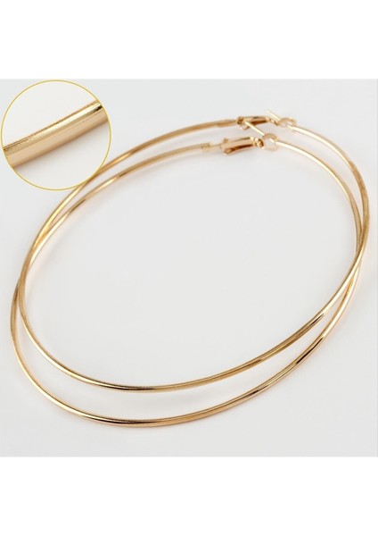 Ince Boru Metal Halka Küpe 8-9-10 cm