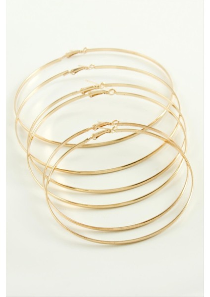 Düz Metal Halka Küpe 6 Adet