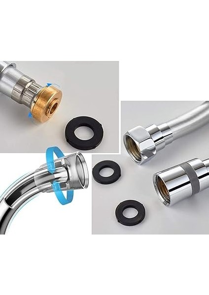 Gri Paslanmaz Kopmaz Patlamaz Kaliteli Pvc Duş Hortumu - Yüksek Kaliteli Lüx Duş Spirali - Tüm Duş Setleri/duş Başlıkları ile Uyumlu (G1/2) - 150CM fiyatları