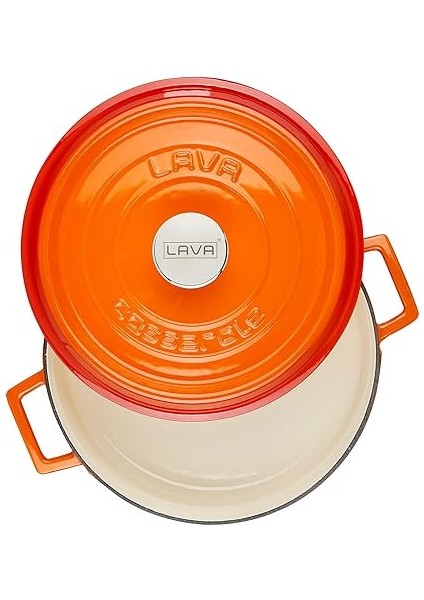 Döküm Çok Amaçlı Yayvan Tencere Döküm Demir Yekpare Kulplu Edition Serisi ÇAP(Ø)28CM. Turuncu modelleri