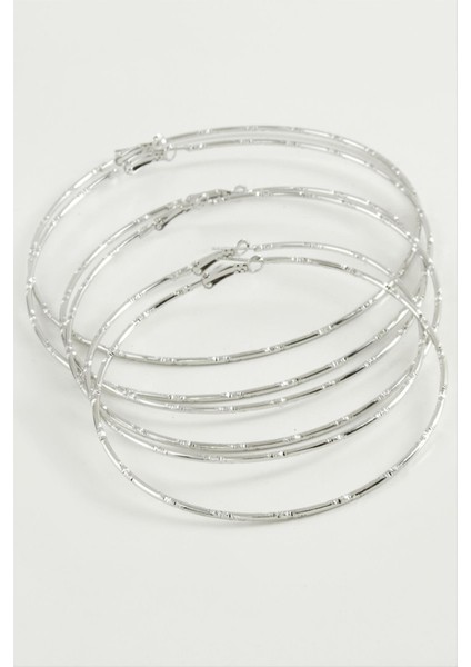 Noktalı Metal Halka Küpe 6 Adet