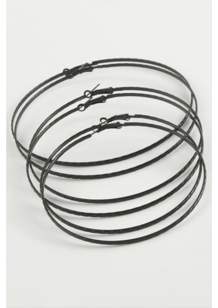 Zincir Desenli Metal Halka Küpe 6 Adet