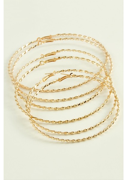 Burgulu Metal Halka Küpe 6 Adet