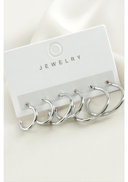 6 Adet Boru Trend Halka Küpe 1,5-2-2,5 cm