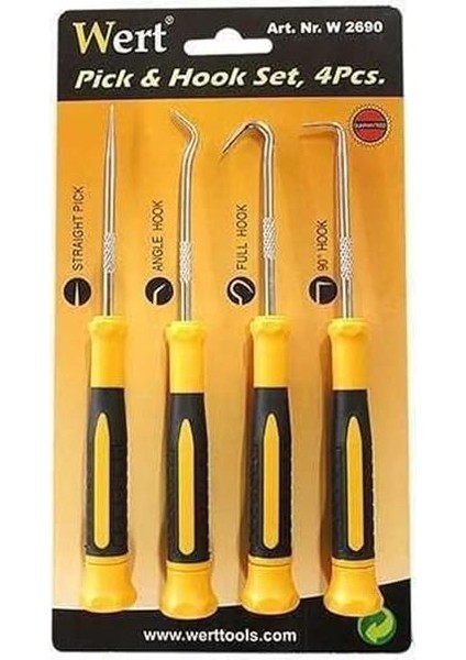 W 2690, Deliçi Biz Iğnesi ve Kanca Seti, 4 Parça, Siyah, Turuncu, Gri fiyatları