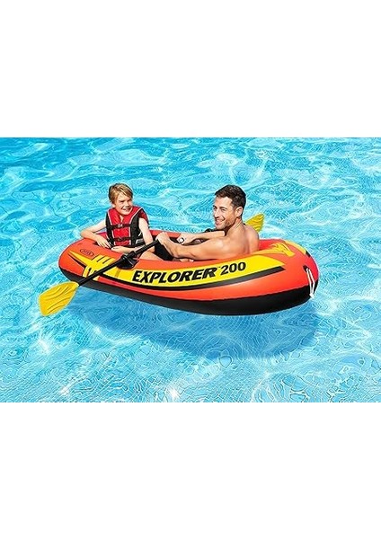 58331 Explorer 200 Bot+Kürek+Pompa Set 185 Cm, Su Sporları, Plaj Malzemesi, Şişme Ürün, Yüzme Aksesuarı, Kamp, Dalış, Güvenlik indirimleri