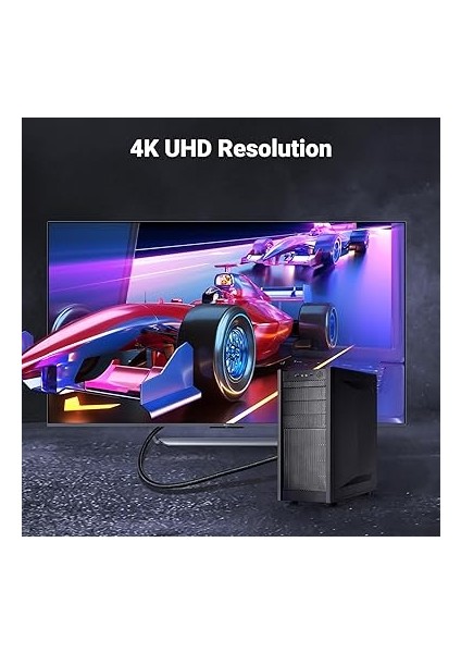 4K Displayport HDMI Dönüştürücü Kablo, Siyah, 2 Metre modelleri