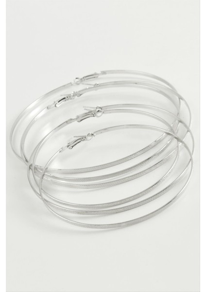 Noktalı Metal Halka Küpe 6 Adet