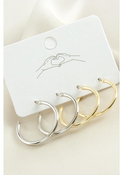 4 Adet Boru Halka Küpe