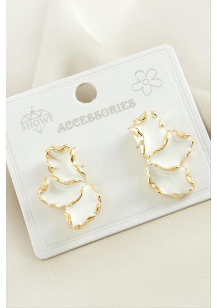 Bulut Mineli Metal Küpe