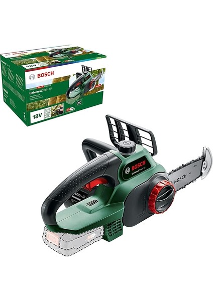 Home And Garden Easychain 18 Akülü Zincirli Ağaç Kesme Makinesi, Yeşil, Akü ve Şarj Cihazı Dahil Değildir, 18 V, 20 cm Pala Uzunluğu, 13.5 cm Kesme Uzunluğu