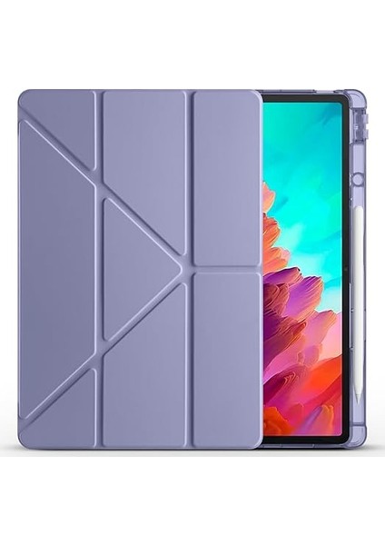 Lenovo Idea Tab Pro 12.7 (TB-373FU/ TB-375FC) ile Uyumlu Kılıf Tri Folding Silikon Kalem Bölmeli Katlanabilir Standlı Pu Deri Yumuşak Kapak, [akıllı Kapak, Uyku Modlu], Siyah indirimleri