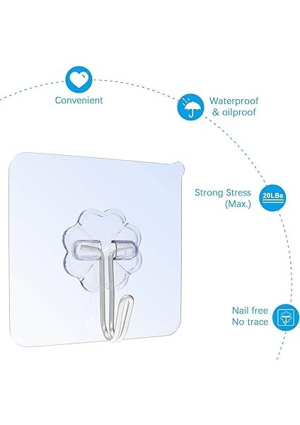 12 Adet Kanca, Kendinden Yapışkanlı Havlu Askısı, Maks. 8 Kg, Şeffaf, Delme Gerektirmez, Yapışkan Kanca, Banyo, Mutfak Için fiyatları