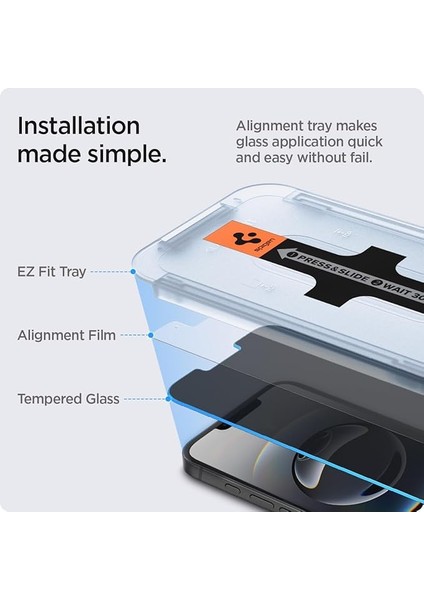 iPhone 14 / 13 / 16E / 13 Pro ile Uyumlu Hayalet Cam Ekran Koruyucu Kolay Kurulum Glas.tr Ez Fit Privacy Hd (2 Adet) - AGL03388 modelleri
