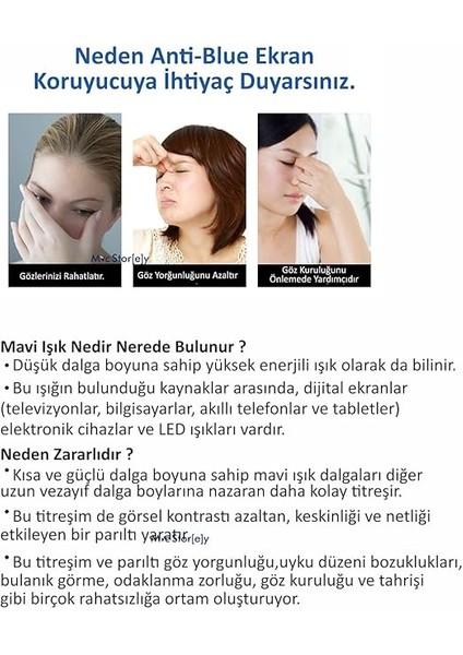 Macbook Air M4-M3-M2 Ekran Koruyucu Mavi Işık Filtresi 13.6 Inç A2681 A3113 A3240 (13.6” Air) ile Uyumlu Anti Blue Ray Şeffaf indirimleri