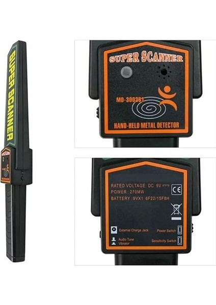 Süper Scanner MD-3003B1 El Tipi Üst Arama Dedektörü 9V Pil Dahil fiyatları