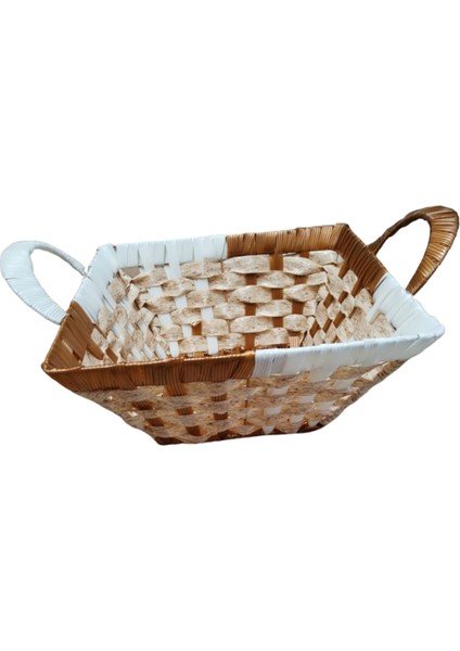Back Sıne Dekoratif Hasır Sepet Kulplu Çok Amaçlı Ev Düzenleyici Sepet Vintage Ekmek Sepeti fiyatları