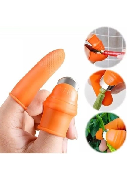 Pratik Baş Parmak Koruyucu Eldiven Sebze Meyve Soyucu Kesme Ayıklayıcı Silikon Aparat (M- Beden) fiyatları
