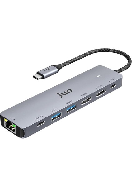 Type-C 2*hdmı Dual Mst 4K 60Hz Gigabit Ethetnet Dönüştürücü 100W USB 3.2 Çoklayıcı Hub
