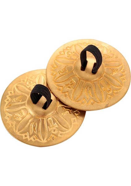 1çift Takım Parmak Zilleri Performansı Için Bakır Müzikal Alet Eğlenceli Sıcaklık ve Ritim Yaratma Aracı