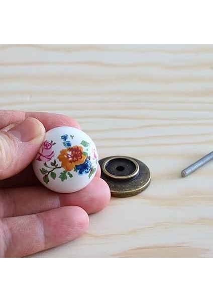 Gerçek Porselen Kulp Çiçekli Düğme Mobilya Mutfak Dolabı Çekmece Dolap Kulpları Kapak Kulpu Kulbu fırsatları
