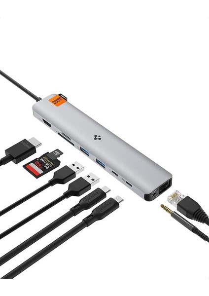 Arcdock 85W Güç Adaptörü 9in1 Usb-C Multi Hub / Çoklayıcı 9 Port / 4K 60hz / Ethernet 1gbps / MacBook PD2306 Space Gray - ACA06388