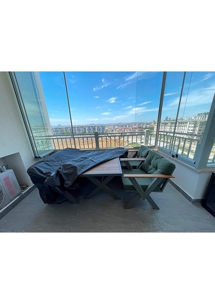 Mobilya Koruma Örtüsü Branda (Siyah, 160X160X80 Cm(Santimetre))