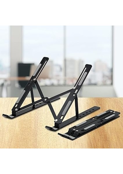 Taşınabilir Laptop Stant Bilgisayar Stant Notebook Stant Tüm Laptoplarla Uyumlu Siyah Bilgisayar Standı Taşınabilir Metal Kaymaz Stant Dizüstü Bilgisayar Stantları Stantı Siyah fiyatları